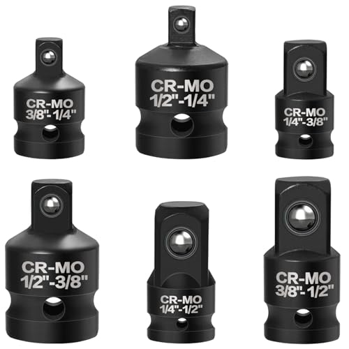 6PCS Impact Socket Adapter and Reducer Set,1/4