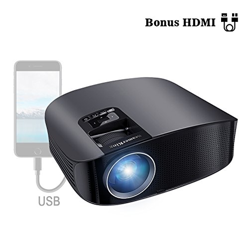 Proyector de vídeo, proyector de cine en casa HD Proyector de 3500 lúmenes, compatible con 1080P Full HD con HDMI/USB/AV/VGA/SD para entretenimiento en el hogar, fiestas y juegos