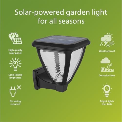 Image of Philips Lighting Vapora Outdoor Solar, Path Light, 1.5W, 2700K, Black, IP44 Weatherproof