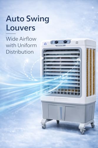 Image of Navigator 130 Air Cooler | 130L Tank | 4800 m /hr Air Flow | 21 Inch Fan | Heavy Duty Motor | Ice Chamber | Honeycomb Pads | Desert Cooler for Home & Commercial Use