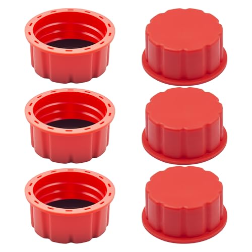 Glowentix 6 PCS Gas Can Caps Portable Gas Tank Lid for 5 Gallon Plastic and Metal Gas Cans Universal Coarse Thread Gas Cap for Gasoline Portable Gas Tank Lid for Improved Sealing