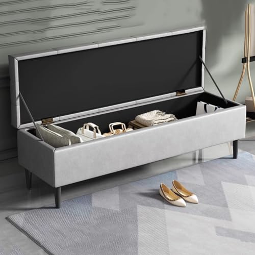 Banc d'appoint rectangulaire pour entrée étroite avec grand coffre - 4
