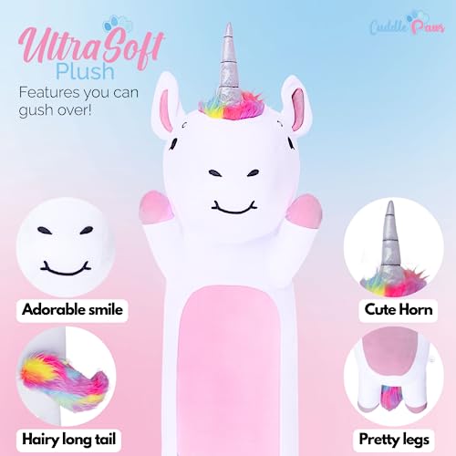 Cuddle Paws Unicorn Big Stuffed Animal Body Pillow Plush 23 Inches, Kawaii Toys, Cute Giant Stuffed Animals, Gift For Girlfriend, Soft Big Plushies Kawaii Stuff Gift For Kids And Adults #TOP1