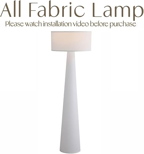 Miniatura 10 de Lámpara de pie  Rama y mecha  Lámpara de lino de pie de 59 pulgadas de alto con pantalla de tela, bombilla LED incluida  Elegante lámpara de esquina