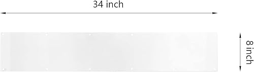 Miniatura 10 de Placa de metal para puerta de 8 x 30 pulgadas, protector de placas decorativas de aluminio para puertas delanteras de 32 pulgadas, grosor de 18 Ga,