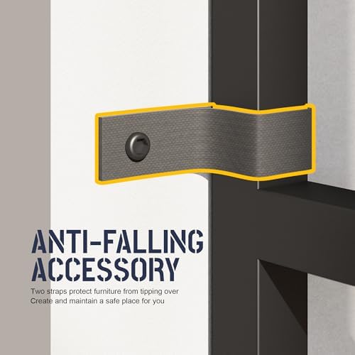 70 x70" Triple 5 Tier Book Shelf, Industrial Large Bookcase with Storage Cabinet, Tall Bookshelf with 14 Open Display Shelves Metal Frame Furniture for Living Room Bedroom Home Office Rustic Brown - Image 8