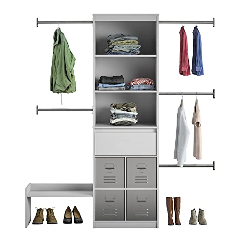 Little Seeds Grow With Me Grey Adjustable Kids’ Closet Organizer System #TOP1