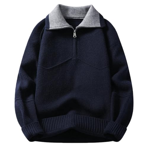 Pull en tricot homme col zippé fini les coups de froid en automne et hiver