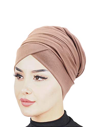 Head Wraps for Black Women like Long Tube,African Headwraps with Stretchy,Breathable Hair Scarf,Soft Turban Jersey,Khaki