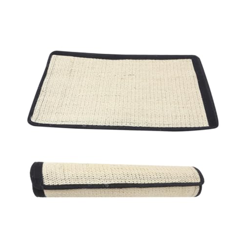 lurrose 剣麻素材の大型猫爪とぎマット 耐久性 持ち運び簡単 家具やソファ保護用猫用スクラッチパッド ペットおもちゃ兼用