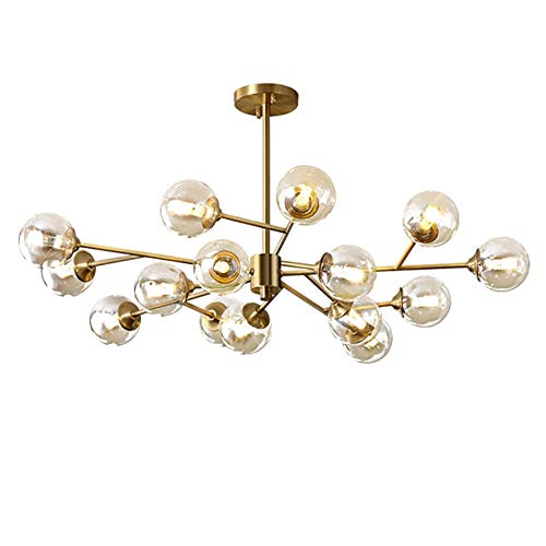 Suspension luminaire Sputnik en cuivre et plafonnier industriel 6 lumières