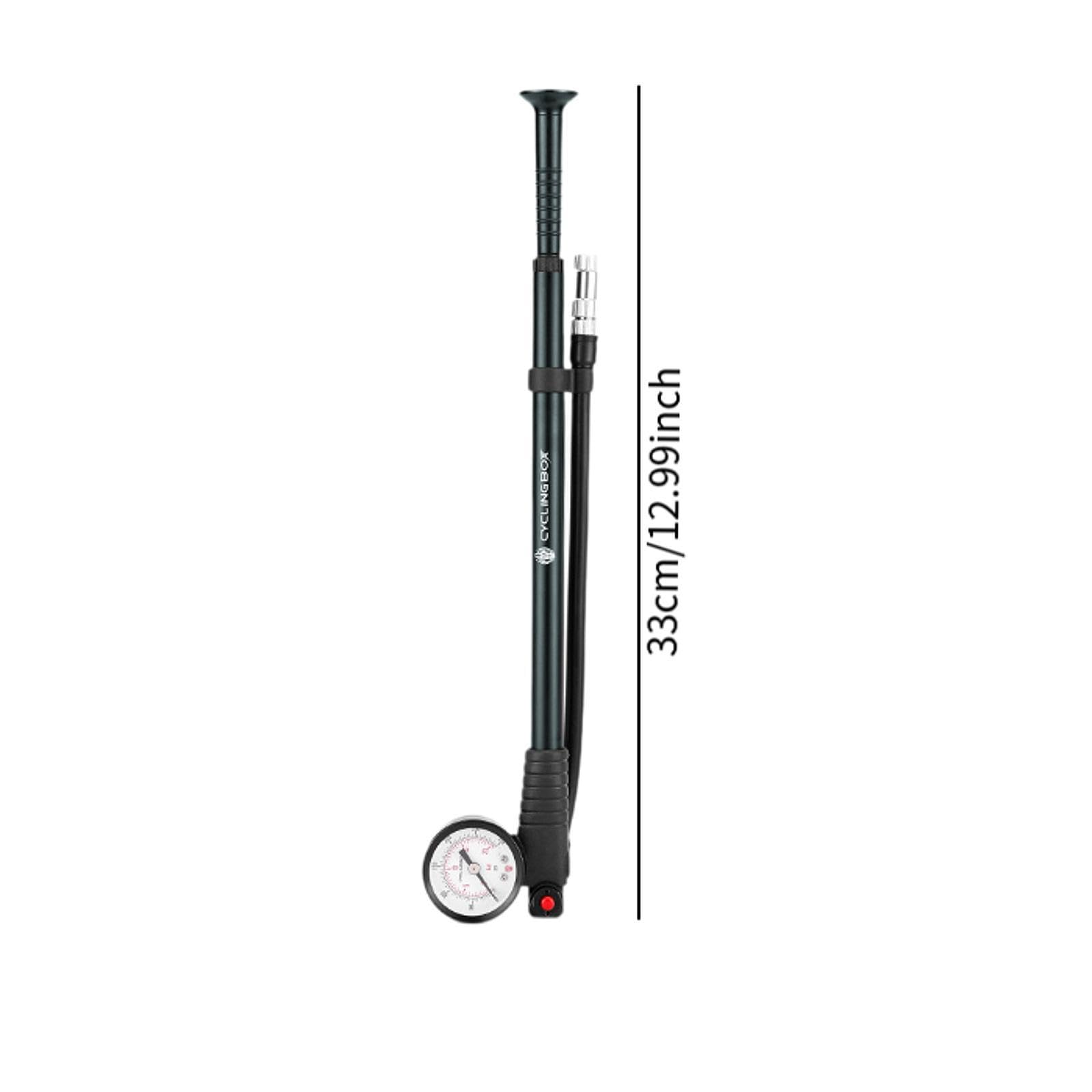 Pompe Haute Pression Mini Pompe Air Bouton Purgeur Jauge Précise sans Perte Aluminium Convient Vélos Montagne Route BMX Enfants