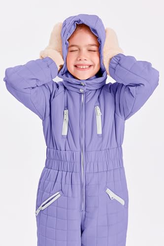 Image of Haloumoning Kid Snowsuit Girls Hooded Waterproof Insulated Ski Suit