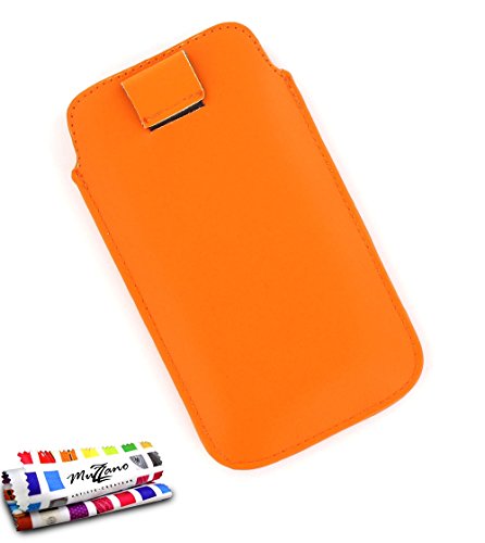 Etui HTC ONE V [Le Sweep] [Orange] de MUZZANO + STYLET et CHIFFON MUZZANO® OFFERTS - La Protection Antichoc ULTIME, ELEGANTE ET DURABLE pour votre HTC ONE V