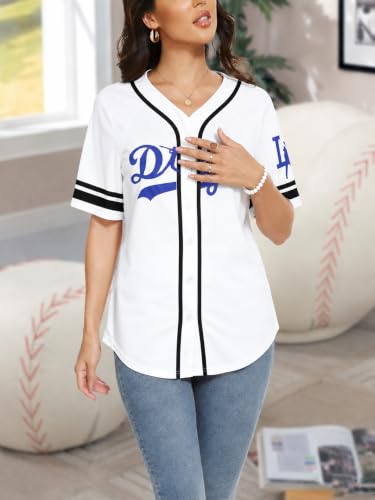 Image of Baseball Jersey Women Baseball Shirts Baseball Team Button Down Jerseys
