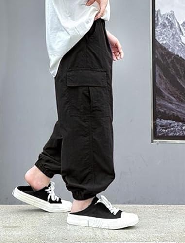 Boys Cargo Pants Baggy Multi-Pocket Elastic Ankles Quick Dry Trousers 6-12 Years2