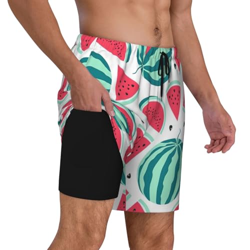 Fruits Watermelonshort Swim Trunks with Waist Rope and Two Side Pockets Beach Shorts Bathing Suits for Men3