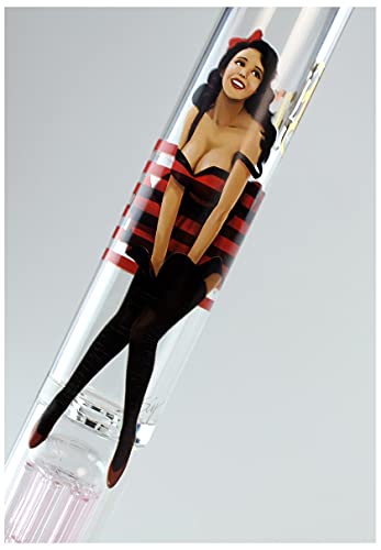 Black Leaf Bongasmus Bong 44cm | Klar/Pink | Glasbong NS 19/14 | Borosilikatglas | 6-Arm Baumperkolator, Kickloch & Lift… – Bild 5