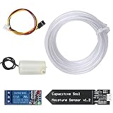 WayinTop 自動水やり装置 DIYキット 静電容量式土壌水分センサー + 小型ポンプ DC3V 5V + 1M ホース + リレーモジュール 1チャンネル ガーデニング 家庭園芸 盆栽 庭園 花植 木鉢 植木鉢