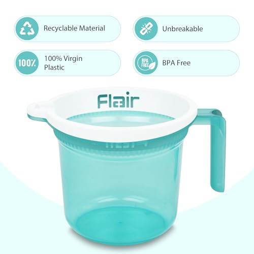 Image of FLAIR Estella Crystal Plastic Bath Mug 1 LTR - Durable, Lightweight & Stylish - Ideal for Daily Use in Bathroom & Kitchen (Green)