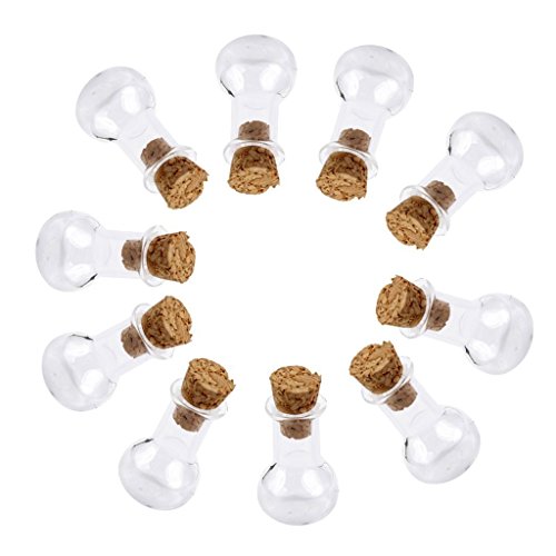 Sungpunet Lot de 10 mini bouteilles en verre avec bouchon en liège pour décoration et loisirs créatifs Cover