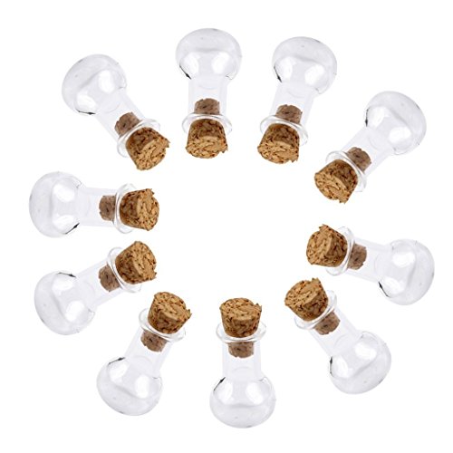 Sungpunet Lot de 10 mini bouteilles en verre avec bouchon en liège pour décoration et loisirs créatifs