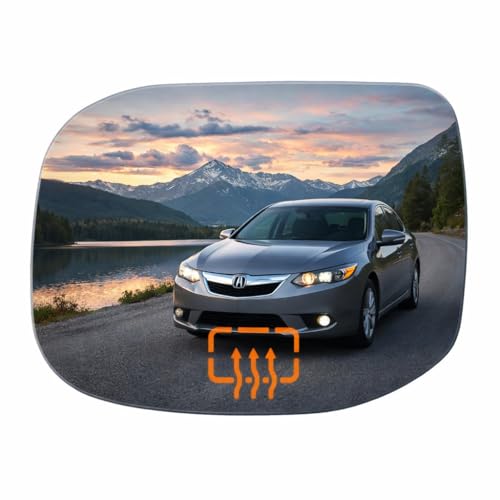 Burco 4292H Flat Driver Side View Heated Mirror Glass, OEM# 76253TL0305, Fits Acura TSX 2009-2014, Snap Fit, Smooth Edges for Safety