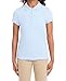IZOD womens Short Sleeve Interlock School Uniform Polo Shirt, Light Blue, 3 5 US