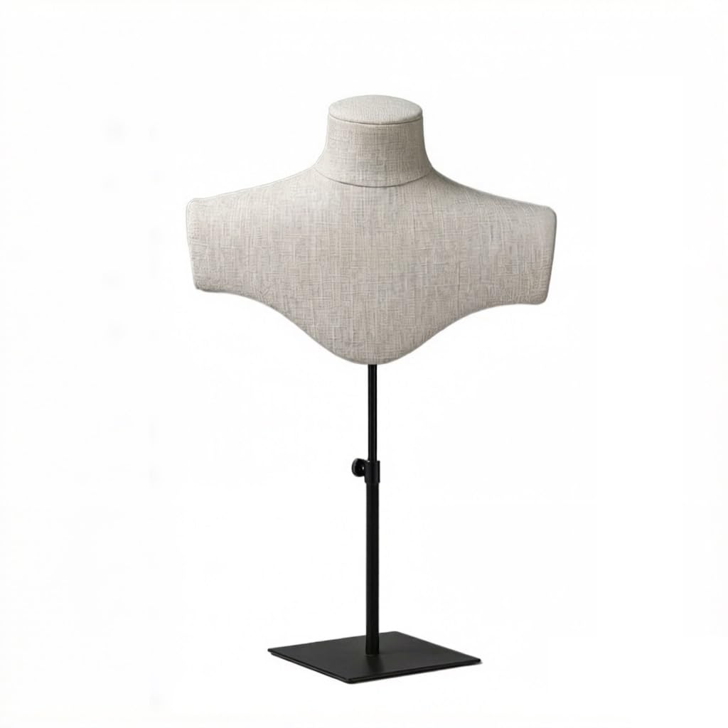 Lizhuzhuzs28 Jewelry Holder Linen Necklace Display Stand Jewelry Model Prop Neck Showcase Jewelry Display