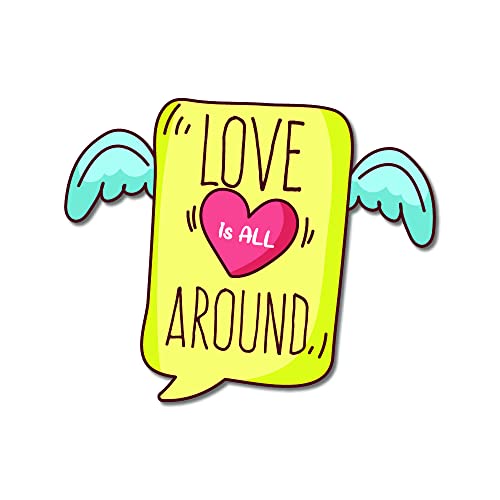 Image of Bhai Please Love is All Around Text Theme Fridge Magnet - Couple Gift