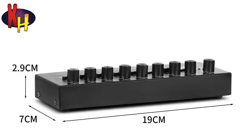 Image of kh 8 Channel Line Mixer Ultra Low Noise Compact Audio Mixer with Type C 5V Power and Individual Volume Controls for Home Studio Stage Performance Bars and Small Venues