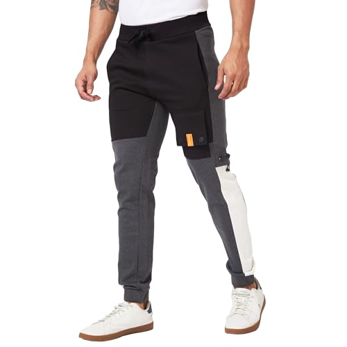 Image of Spykar Men Mid Rise Regular Fit Knit Track Pants