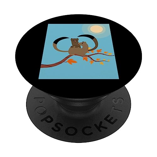 Stoat Ermine Weasel PopSockets Swappable PopGrip, Black
