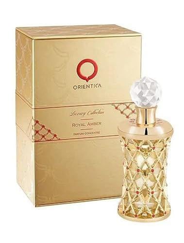 Image of Orientica Luxury Royal Amber Parfum Oil 0.6oz /18ml - Notes of Vanilla, Bergamot, Pineapple, Melon - Amber Oud, Gourmand Fruity Arabic Perfumes for Women & Men - Perfumes Arabes de Mujer y Hombres