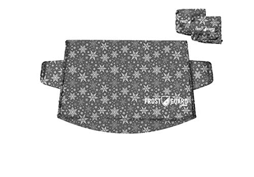 FrostGuard Plus Winter Windshield + Mirror Covers - Weather Resistant - Security Panels and Wiper Blade Cover - Protects from Snow, Ice and Frost (Standard, Snowflake)