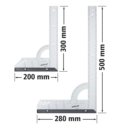 wolfcraft Universal Angle & Try Square Set - 8654000-2 angles for measuring marking, drawing and guided cutting - Image 2