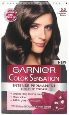 3 x Garnier Color Sensation Intense Permanent Colour Cream 5.0 Luminous Brown