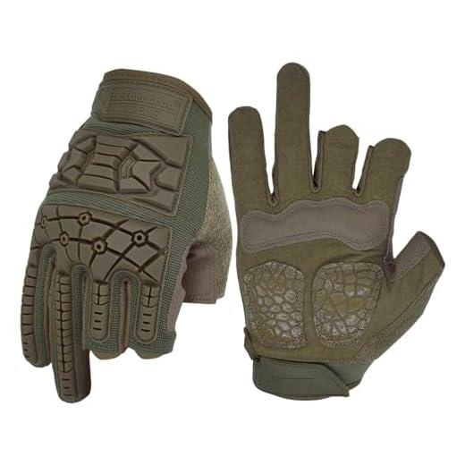 Seibertron T.T.F.I.G 2.0 Tactique antidérapant 3 Couper Doigt TPR Protection Gants de Sport pour Scooter, Militaire, Moto, Paintball, Cyclisme, Randonné, Airsoft, Camping, Chasse, Vélo Green M