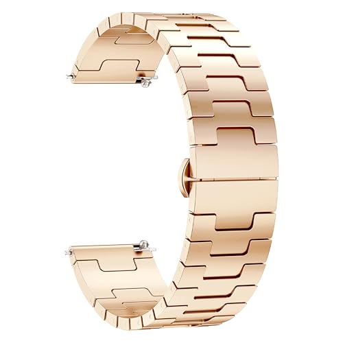 Image of ACM Watch Strap 20mm compatible with Compaq Q Watch Smartwatch | Metal Stainless Steel Belt Luxury Band