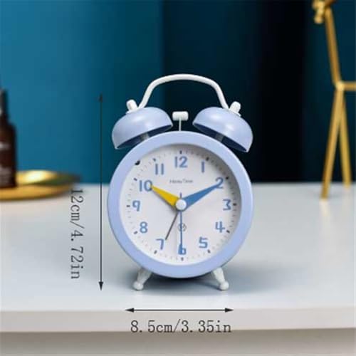 Réveil analogique bleu mignon pour table de chevet à piles