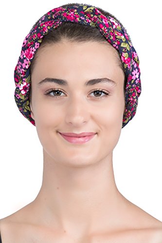 Preisvergleich Produktbild Deresina Headwear Geflochten Baumwolle Stirnband für Damen (Navy Daisy)