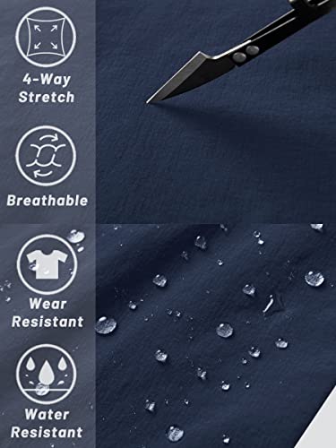 Tacvasen Men's Hiking Pants Quick Dry Lightweight Shorts Soccer Shorts Long Shorts Capri Pants Gym Shorts Athletic Running Shorts Mens Casual Shorts Blue #TOP6