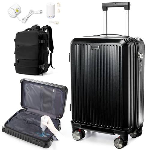 WEPLAN Air Vacuum Seal Suitcase Set 20" with Pump & TSA Lock