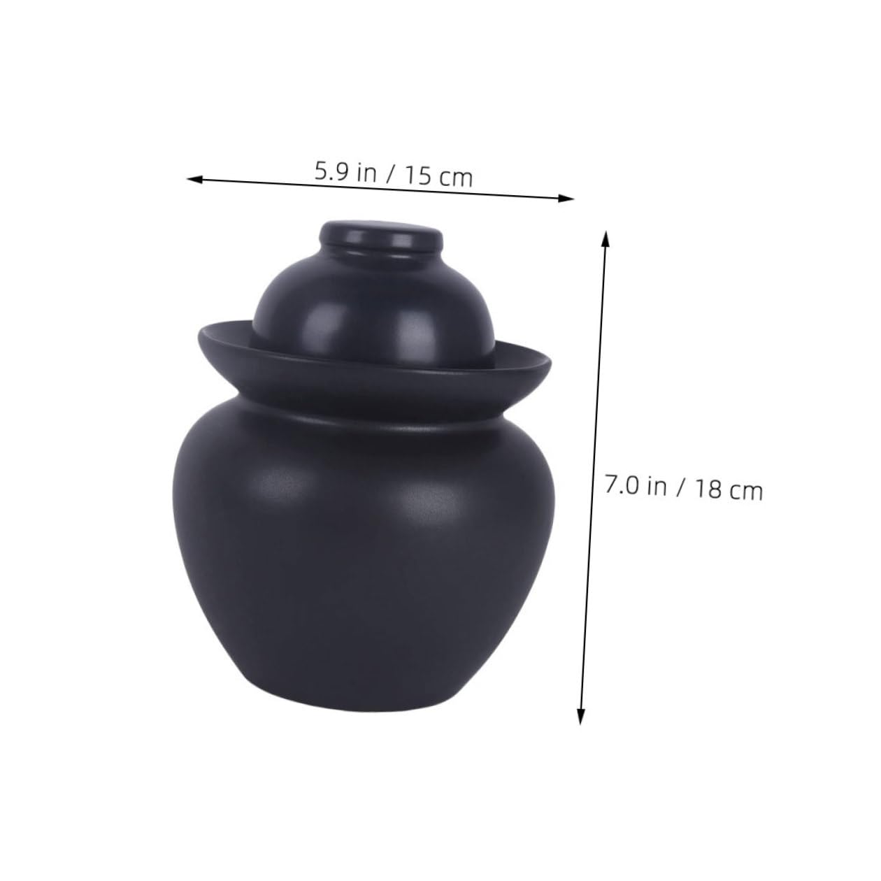 Vaso di Fermentazione in Materiale Tradizionale con Coperchio per Pickles e Conservazione Alimentare, Design Orientale Raffinato