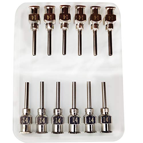 Dispensing Needle,Metal Dispensing Needle NW 1776 12-Pack 1/2 Inch Long (Full Model) (14G)
