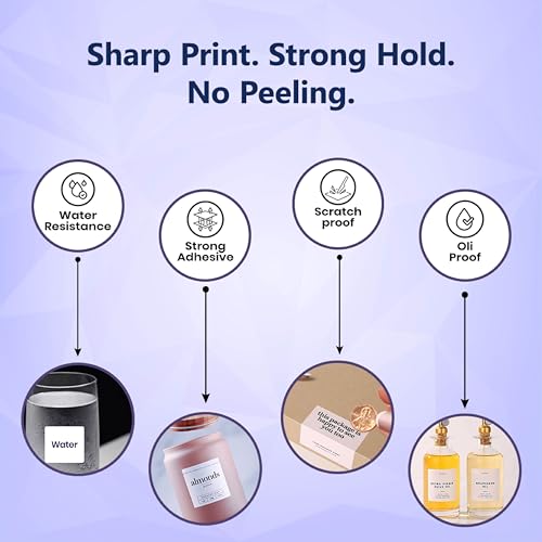 Image of SEZNIK Waterproof, Non-Tearable, Sticky Thermal Lables, Label Roll, 2 inch Adhesive Thermal Labels for Label Printers (50mmx50mm - 750 Lables), 150 Labels