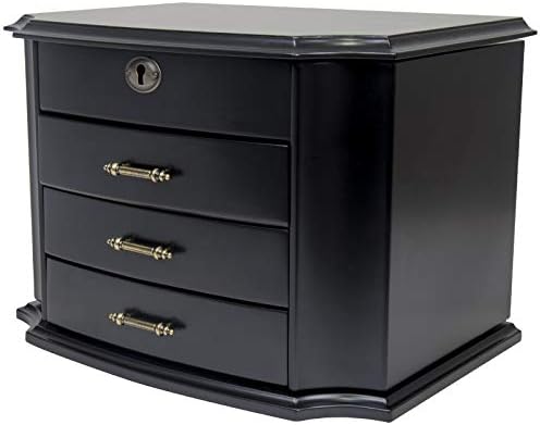 Grace Wood Finish Necklace Jewelry Box Armoire Four Storage Compartments - Dimensions 10.5"H x 12.75"W x 8.25"D …