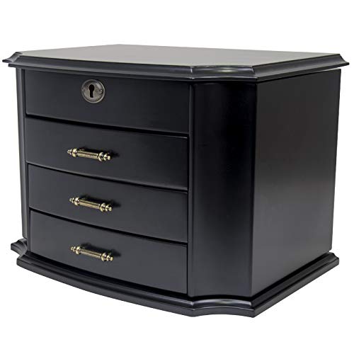 Grace Wood Finish Necklace Jewelry Box Armoire Four Storage Compartments - Dimensions 10.5"H X 12.75"W X 8.25"D … #TOP24