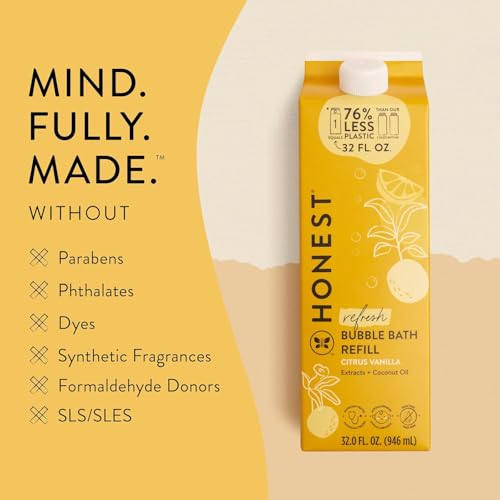 Image of The Honest Company Bubble Bath, Tear-Free, Citrus Vanilla Refresh, 32 fl oz