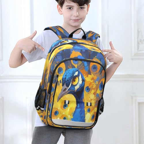 Sac à dos scolaire paon enfants adolescents bagage de voyage léger